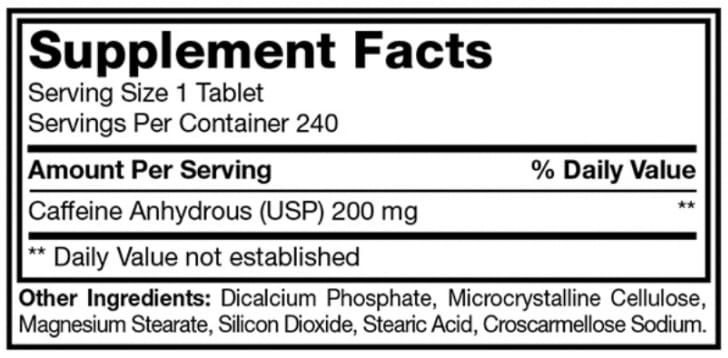 Cafeína 240 Capsulas